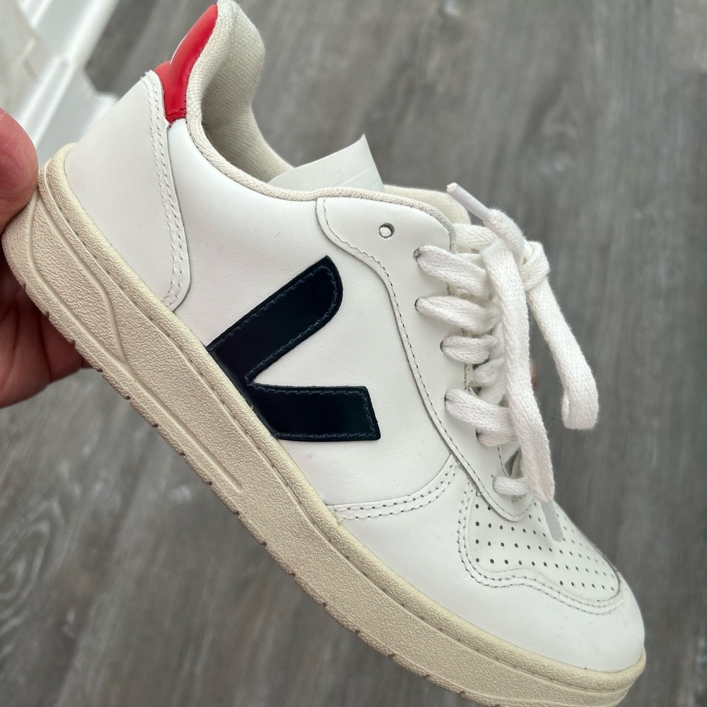Veja White Sneakers with Black Logo